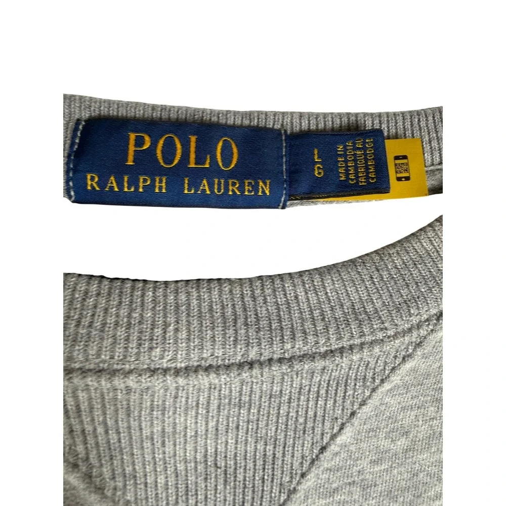 Polo Ralph Lauren Polo Duffel Bear Tartan Plaid Coat Fleece Sweatshirt Grey L